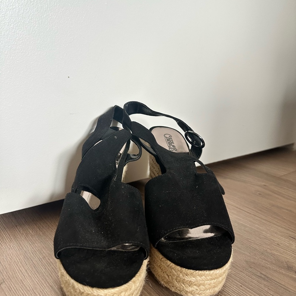 COCLICO Black Espadrille Wedges